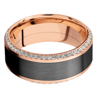 14K Rose Gold + Satin , Polish Finish