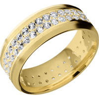 18K Yellow Gold + Stone , Bead Finish