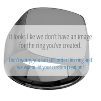 Large Cushion signet ring (18x18mm) in Zirconium, with a Wide style band, a Tigers Eye inlay.