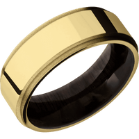 10K Yellow Gold + Polish , Sand Finish + Ebony
