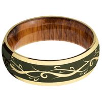 10K Yellow Gold + Polish Finish + Desert Iron Wood