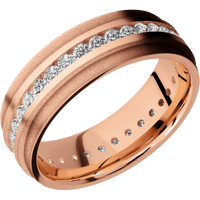 18K Rose Gold + Anglesatin , Sand Finish