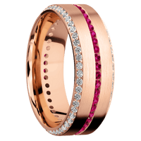 14K Rose Gold + Satin , Satin Finish