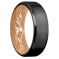 Zirconium + Satin , Polish Finish + 14K Rose Gold