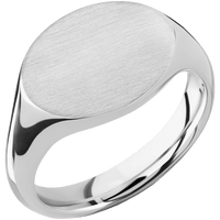 Medium Horizontal Oval signet ring (16x13mm) in Platinum, with a Thin style band.