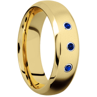 18K Yellow Gold + Bead , Polish Finish