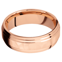 14K Rose Gold + Rockpolish , Polish Finish
