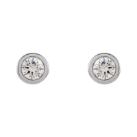 14K White Gold .05 CTW Natural Diamond Micro Bezel-Set Earrings