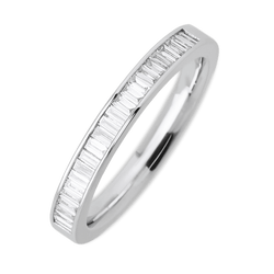 14K White Gold band with 31 Baguette Lab Grown Diamond having TCW-.62