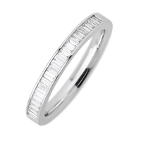 14K White Gold band with 31 Baguette Lab Grown Diamond having TCW-.62