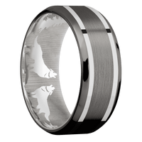 Tantalum Noir + Satin , Polish Finish + 10K White Gold