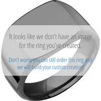 Medium Cushion signet ring (14x14mm) in Zirconium, with a Wide style band and an Auburn Logo Dark engraving.