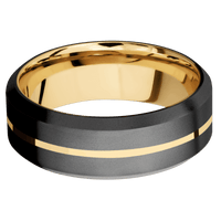 Zirconium + Bead , Bead Finish + 10K Yellow Gold