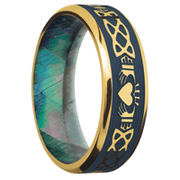 18K Yellow Gold + Polish , Polish Finish + Black Mother of Pearl