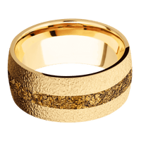 14K Yellow Gold + Stipple Finish