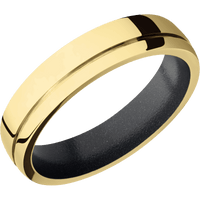 10K Yellow Gold + Polish , Polish Finish + Dark Grey