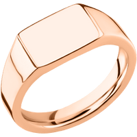 Small Horizontal Rectangle signet ring (12x9mm) in 14K Rose Gold, with a Wide style band.