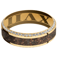14K Yellow Gold + Polish , Polish Finish + Burnt Bronze