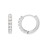 14K White Gold 1/5 CTW Lab-Grown Diamond 10 mm Hoop Earrings