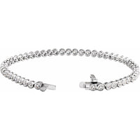 14K White Gold 3 1/2 CTW Lab-Grown Diamond Bezel-Set 7" Bracelet
