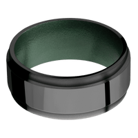 Zirconium + Polish , Bead Finish + Eastern Green