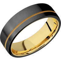 Zirconium + Anglesatin , Anglesatin Finish + 14K Yellow Gold