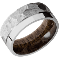 10K White Gold + Rock , Polish Finish + Walnut
