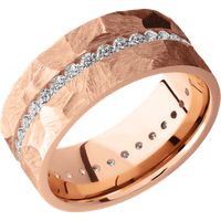 14K Rose Gold + Rock Finish