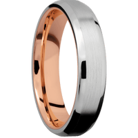 14K White Gold + Satin , Polish Finish + 10K Rose Gold
