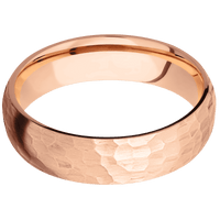 14K Rose Gold + Hammer Finish