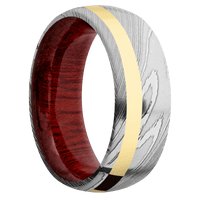 Damascus + Polish Finish + Blood Wood