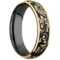 14K Yellow Gold + Polish Finish + Zirconium