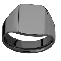 Medium Rectangle signet ring (16x11.5mm) in Zirconium, with a Wide style band.