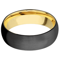 Zirconium + Satin Finish + 14K Yellow Gold