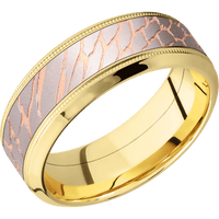 14K Yellow Gold + Bead , Polish Finish