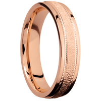 18K Rose Gold + Stipple , Polish Finish