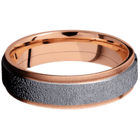 14K Rose Gold + Polish , Sand Finish