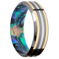 Tantalum + Sand , Polish Finish + Abalone