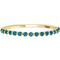 10K Yellow Gold band with 15 Round Ocean Blue Diamond having TCW-.22
