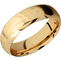 14K Yellow Gold + Hammer , Polish Finish