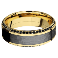 18K Yellow Gold + Polish , Satin Finish