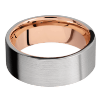 Titanium + Satin Finish + 14K Rose Gold