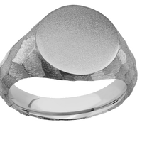Medium Circle signet ring (14mm) in Titanium, with a Wide style band.