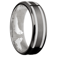 Tantalum Noir + Satin , Polish Finish + 10K White Gold