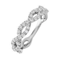 14K White Gold band with 46 Round Lab Grown Diamond having TCW-.69