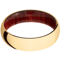 14K Yellow Gold + Polish Finish + Red Heart