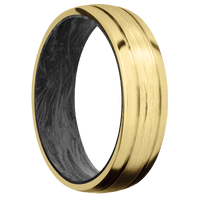 10K Yellow Gold + Treebarkh , Satin Finish + Forged Carbon Fiber
