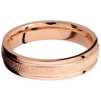 18K Rose Gold + Stipple , Polish Finish