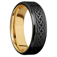 Zirconium + Satin , Polish Finish + 10K Yellow Gold