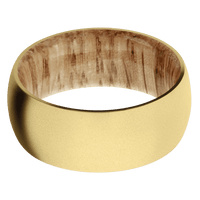10K Yellow Gold + Bead Finish + Natural Oak